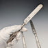 1836 British Antique Pure Silver Handle Dessert Cutlery, 2 Pairs, Charles Needham